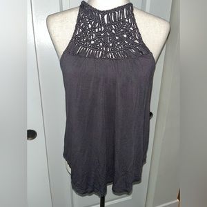 AEO Size Medium “Soft and Sexy” embroidered tank gray